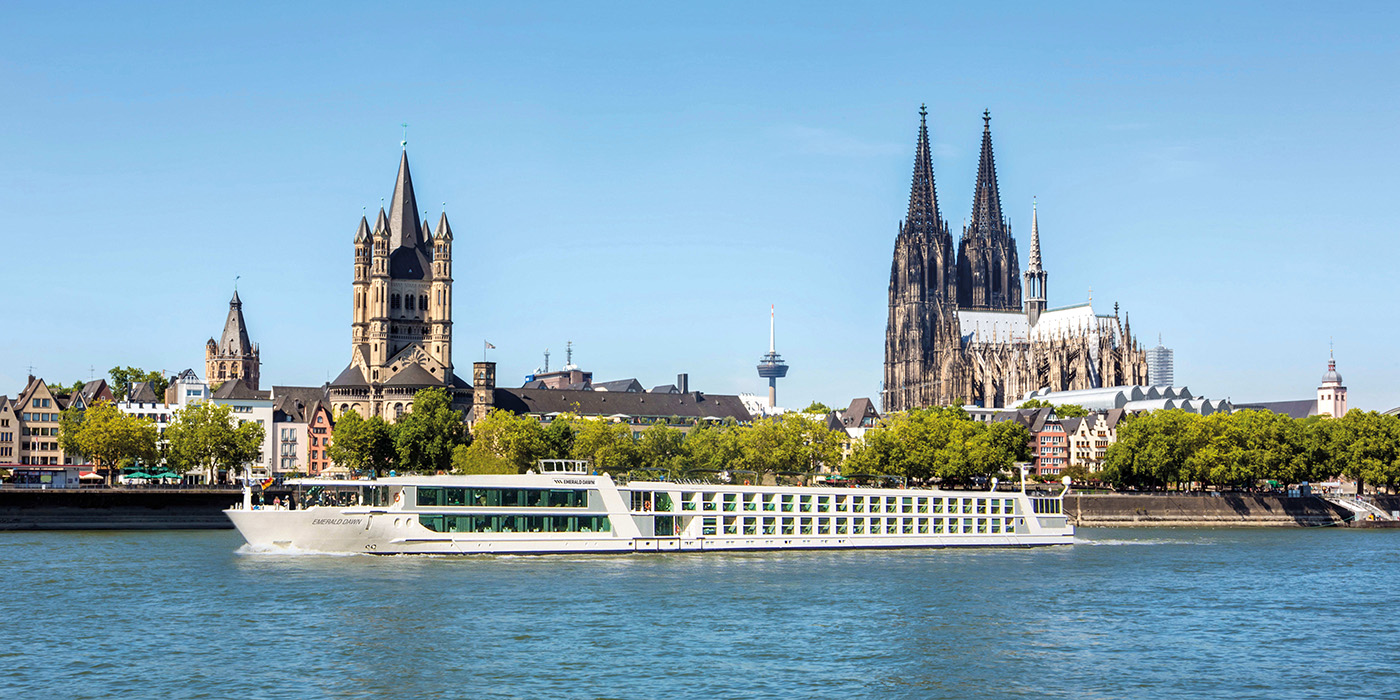 Emerald Dawn cruising Cologne, Germany