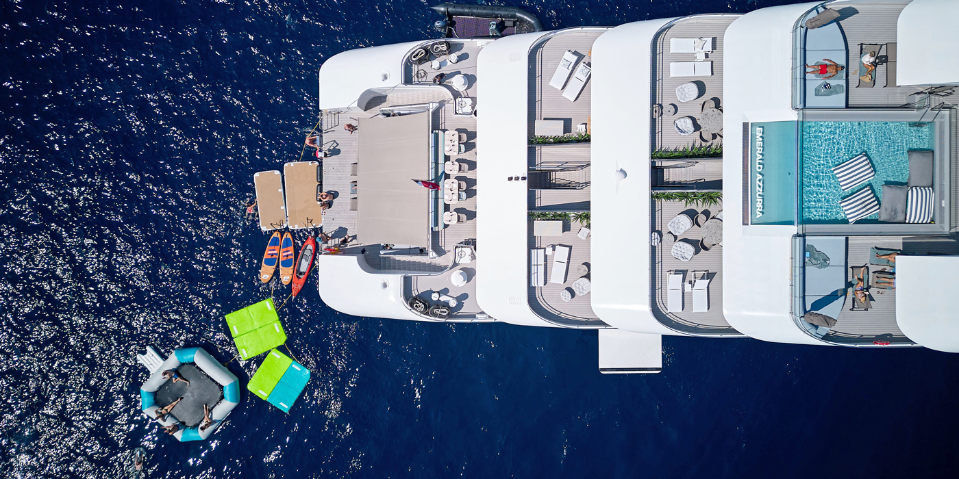Aerial photo of Emerald Azzurra cruise ship