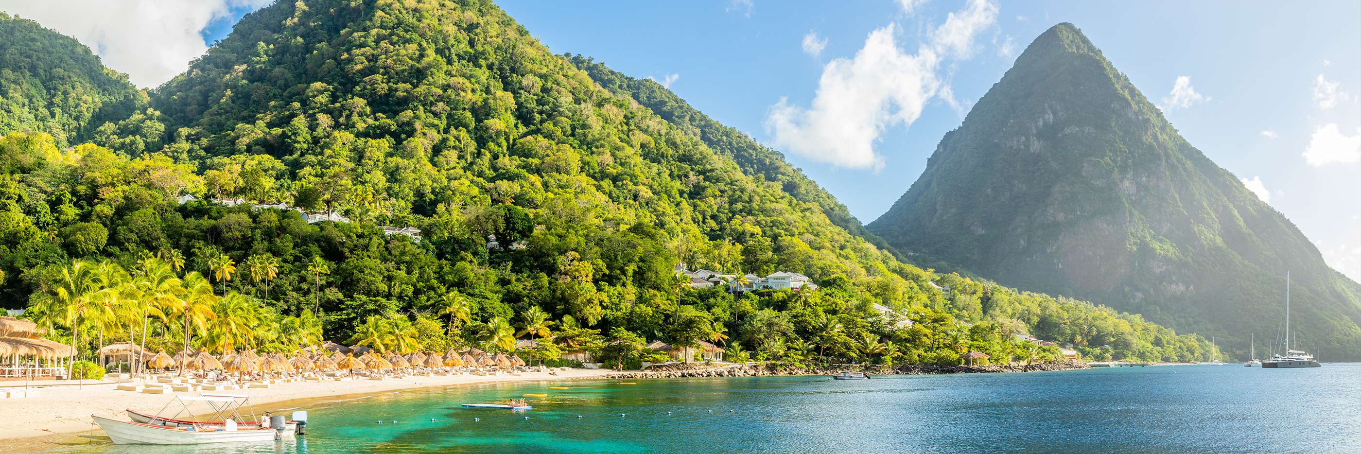 Sugar Beach and Twin Pitons, St. Lucia