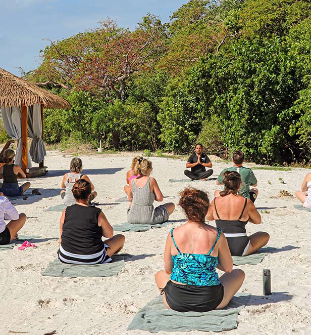 yoga group on norman island caribbean