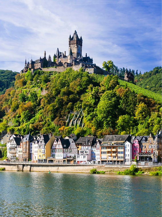 Reichsburg Castle in Cochem along the Rhine River Germany