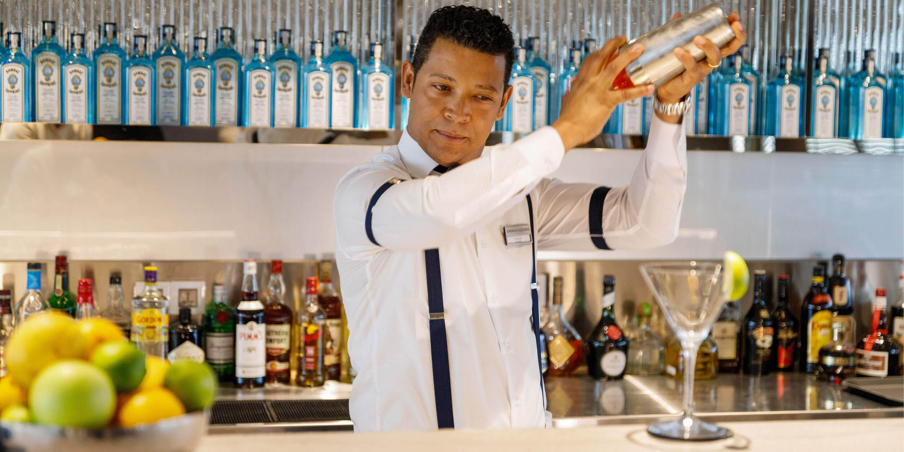 Bartender shaking a cocktail